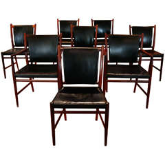 A Set of Eight Jacob Kjaer Dining Chairs , Denmark 1950