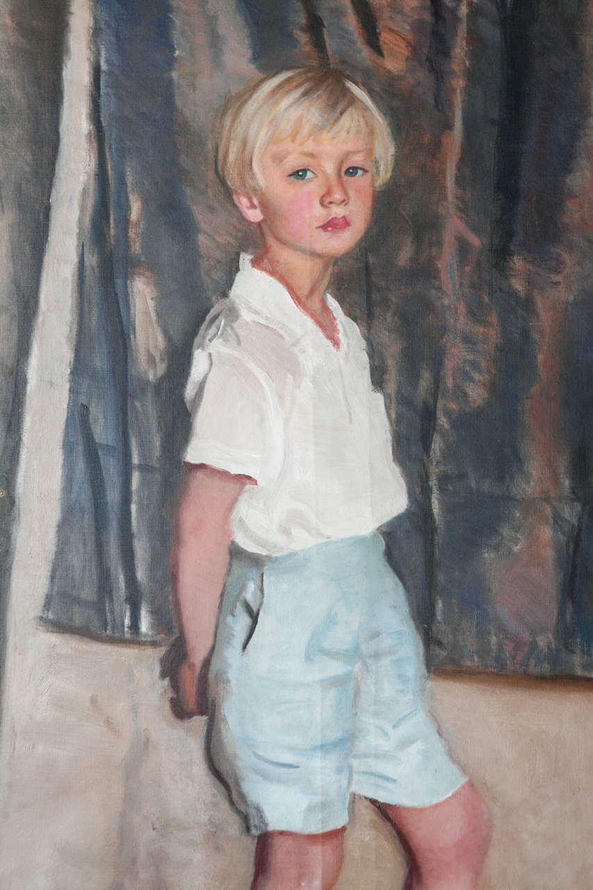 Mid-20th Century Large Tomboy Portrait By Harrington Mann , C.1935
