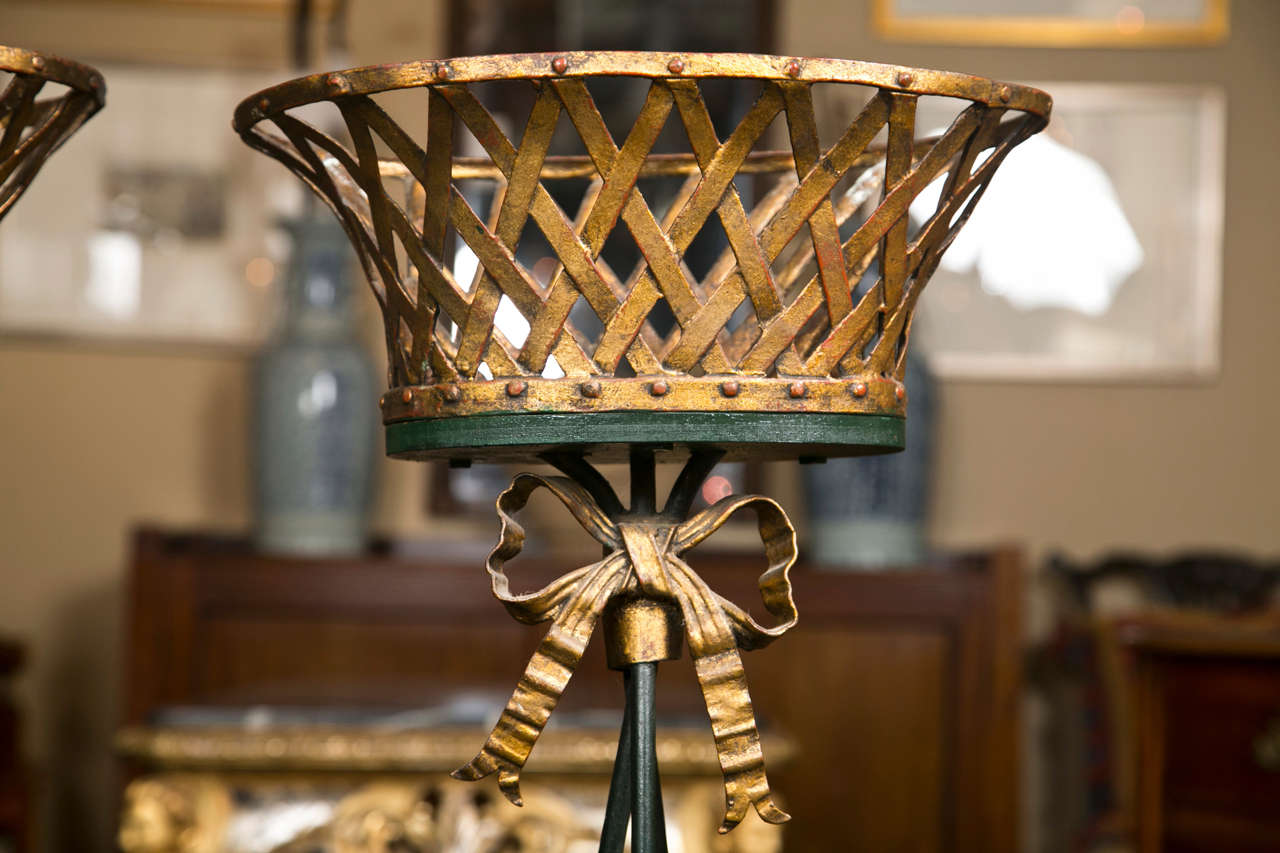 19th Century Pair of Basket Form Jardinieres For Sale