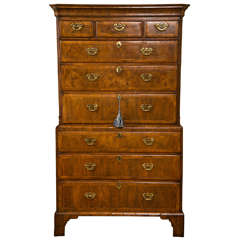 George II Walnut Chest on Chest
