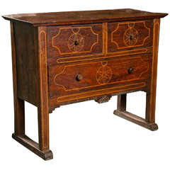Pencil Inlaid Country Chest