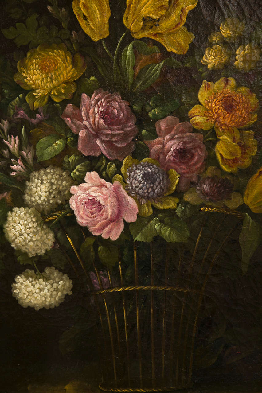 Pair of Italian Floral Still Lifes In Good Condition For Sale In Stamford, CT