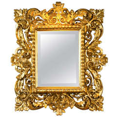 Miroir en bois doré italien