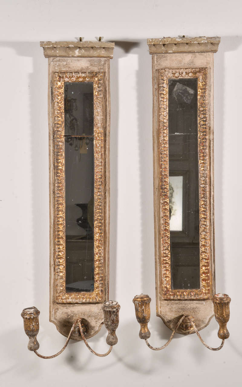 Pair of 18th c. Fragment sconces