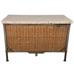 Industrial wicker and iron basket