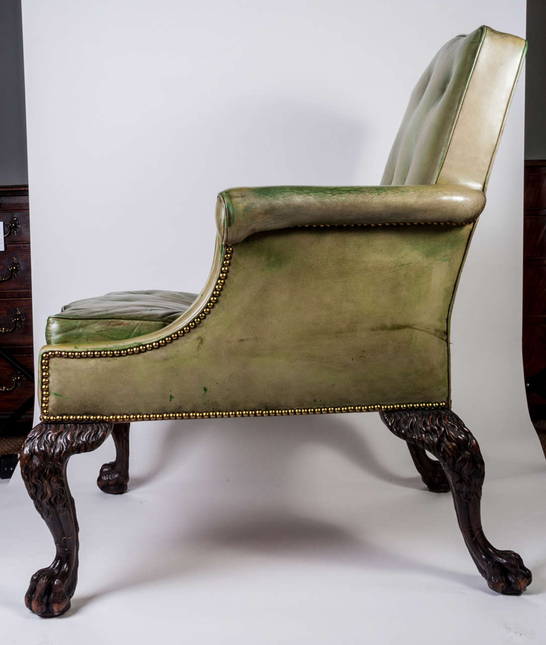 19th Century 18thC Style library chair of large proportions