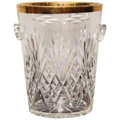 Elegant Crystal Champagne Cooler with Gold Edge