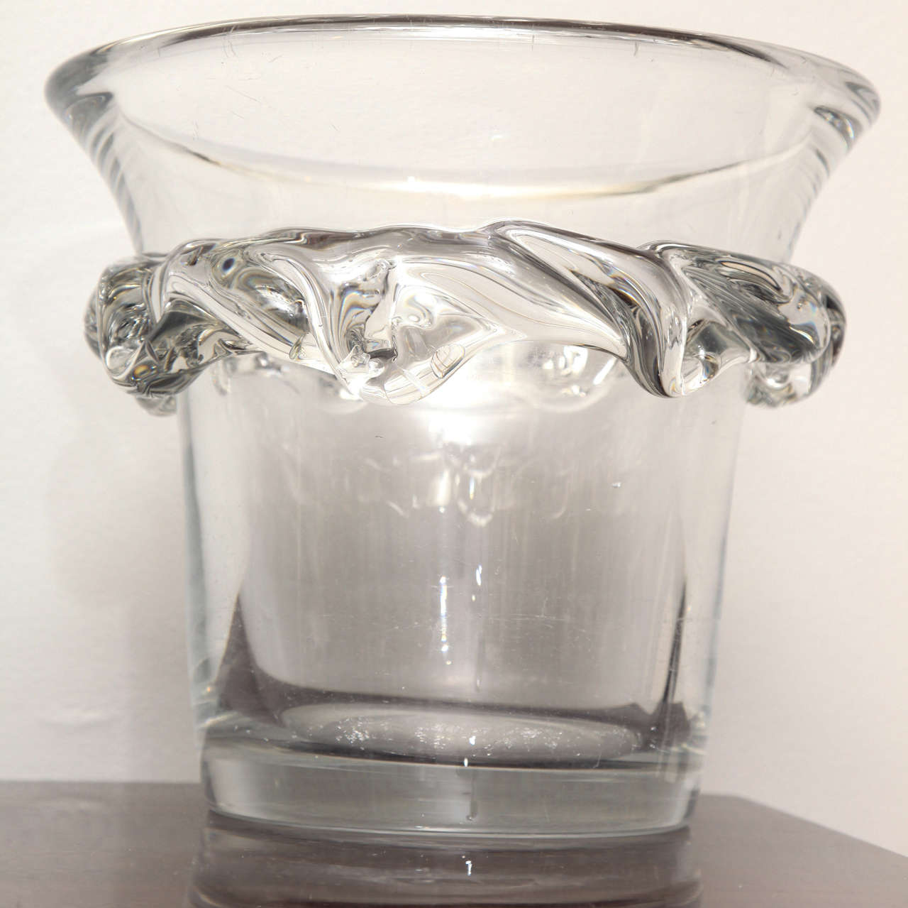 A crystal Champagne cooler or vase signed 