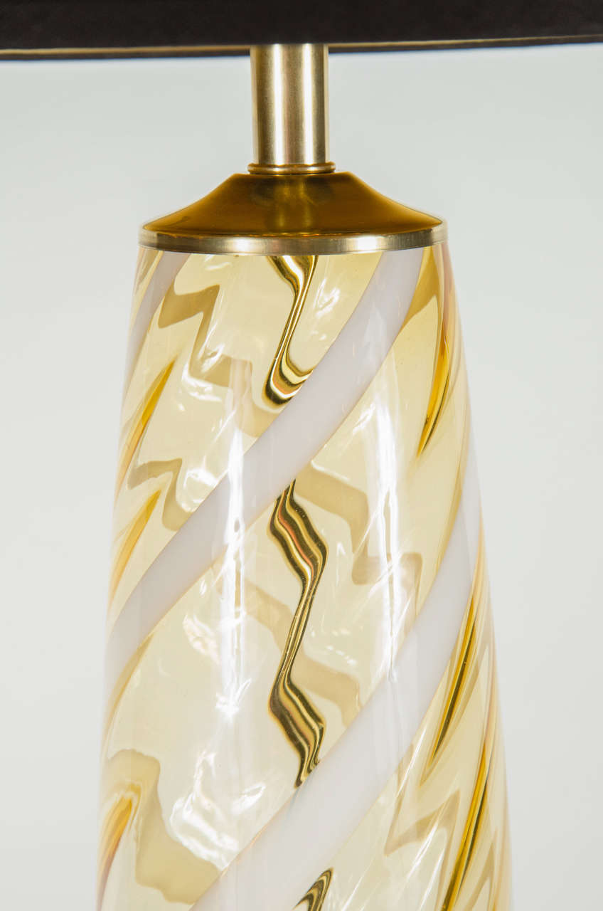 Mid-20th Century Mid-Century Modern Handblown Murano Glass Column Table Lamp