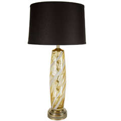 Mid-Century Modern Handblown Murano Glass Column Table Lamp