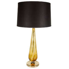 Sophisticated Mid-Century Modern Murano Glass Teardrop Amber Table Lamp 8