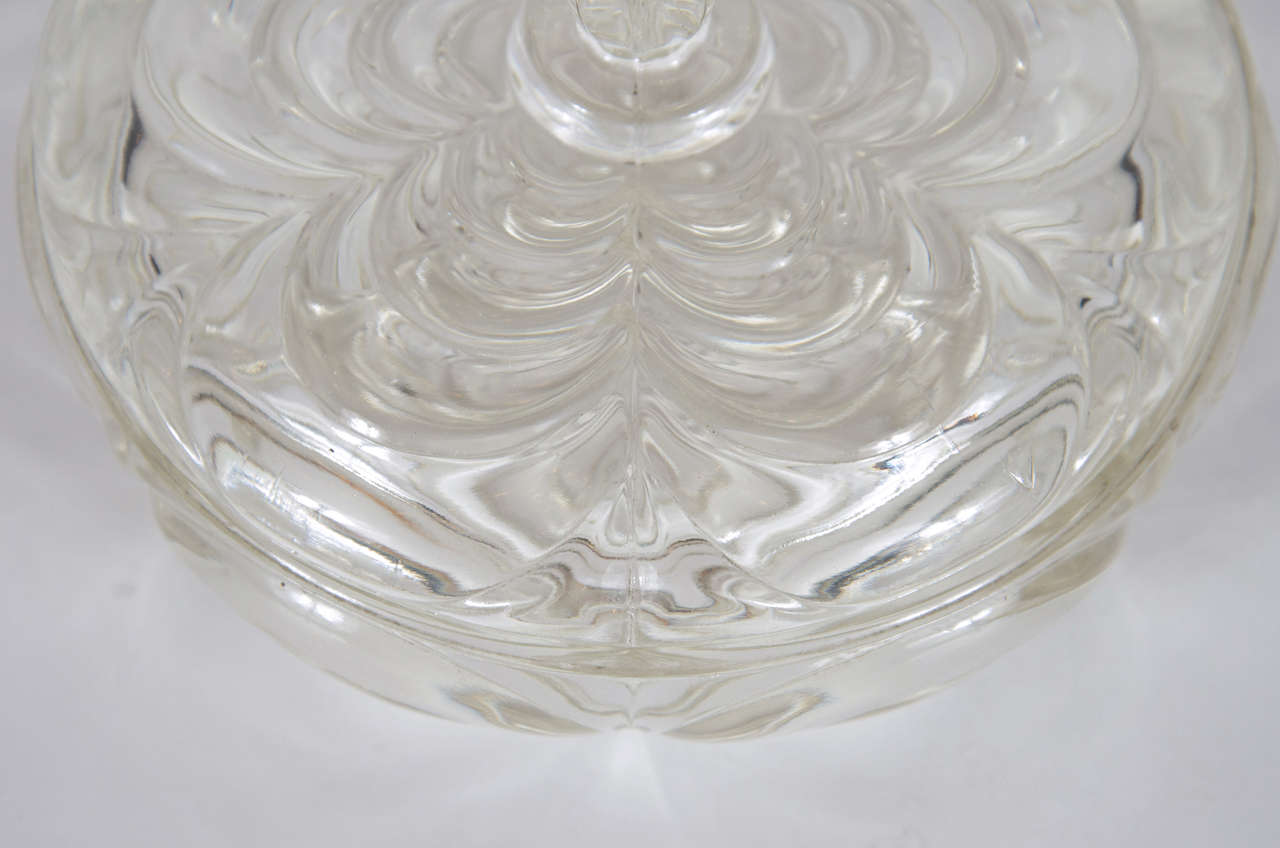 American Art Deco Glass Dish with Lid