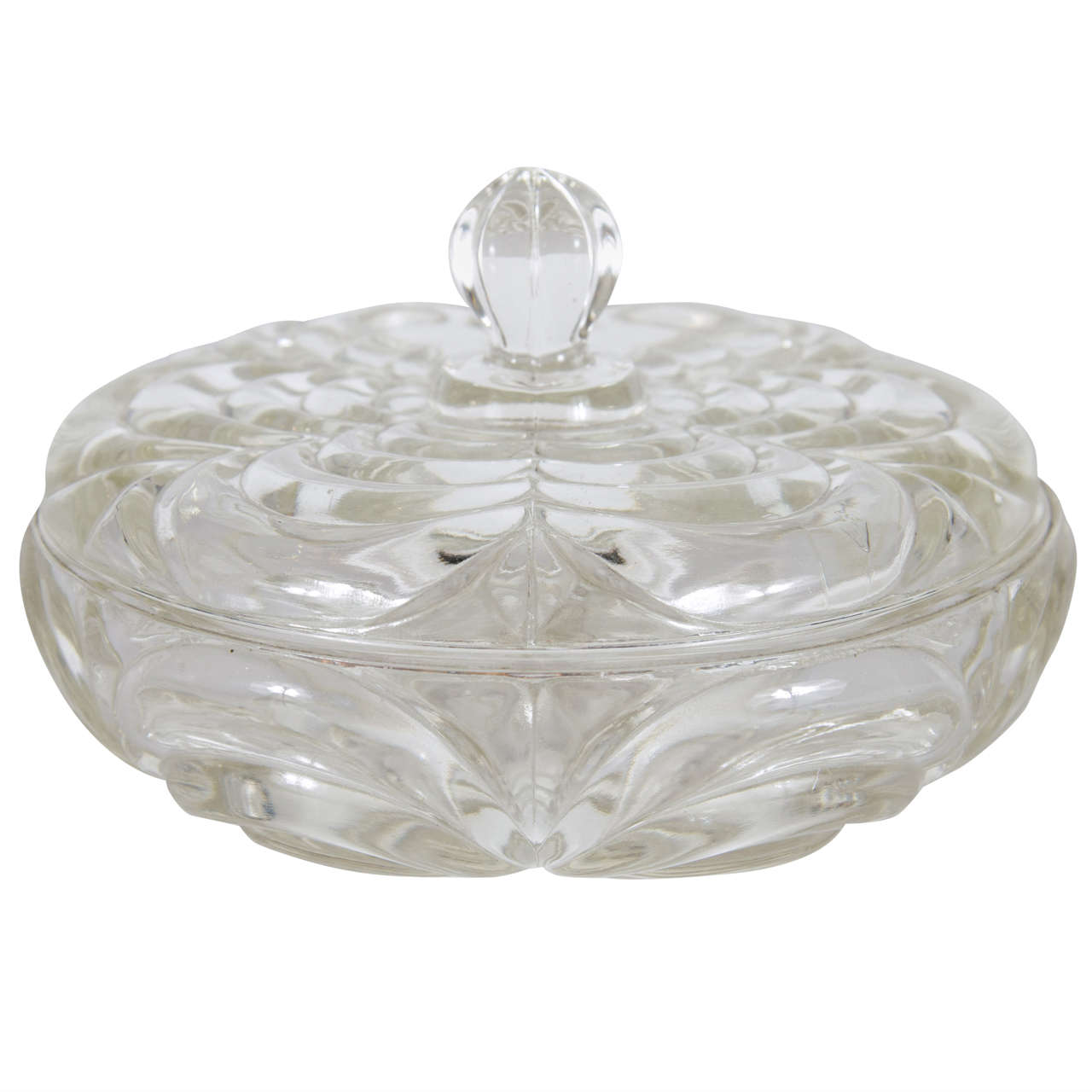 Art Deco Glass Dish with Lid