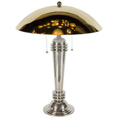 Art Deco Machine Age Desk or Table Lamp with Skyscraper Design
