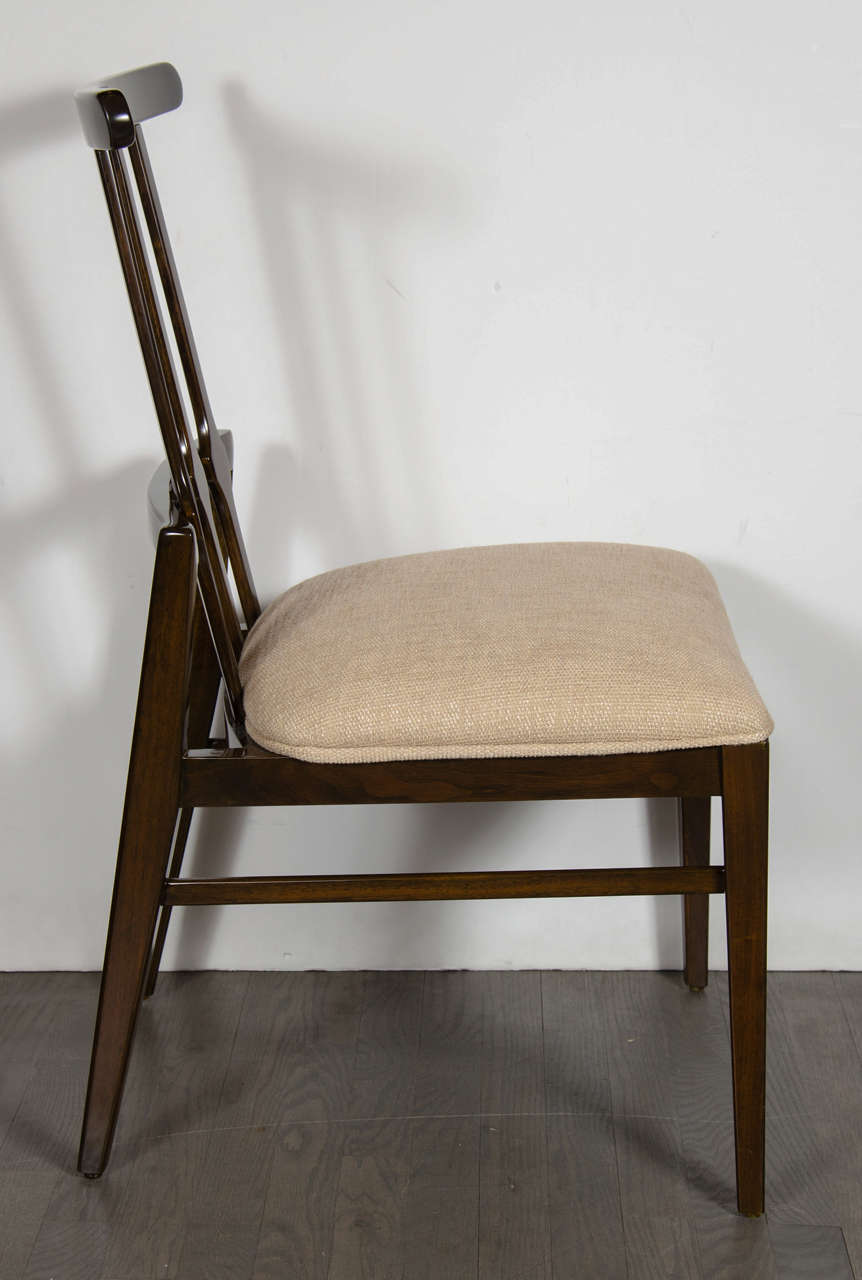 Linen Mid-Century Modernist Dining Chair by Danish Designer Niels Koefoed For Sale