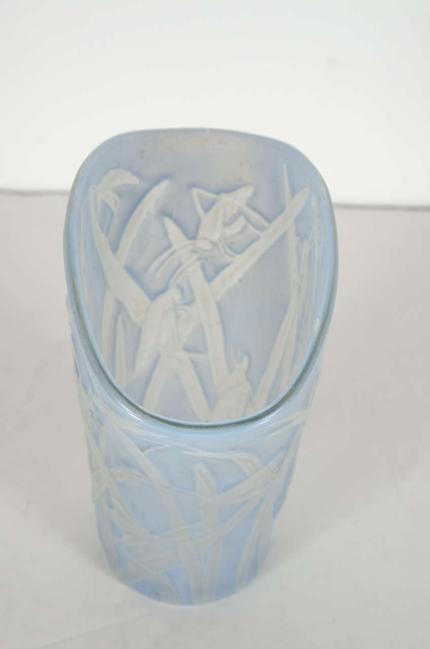 pale blue glass vase