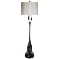 Arabesque Style Floor Lamp by James Mont in Ebonized Walnut