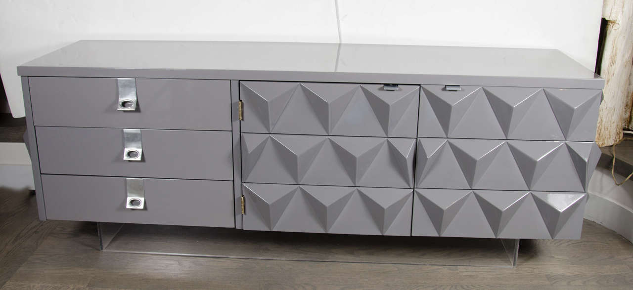 Mid-Century Modernist Sideboard with Polyhedron Design