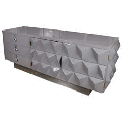 Mid-Century Modernist Sideboard with Polyhedron Design
