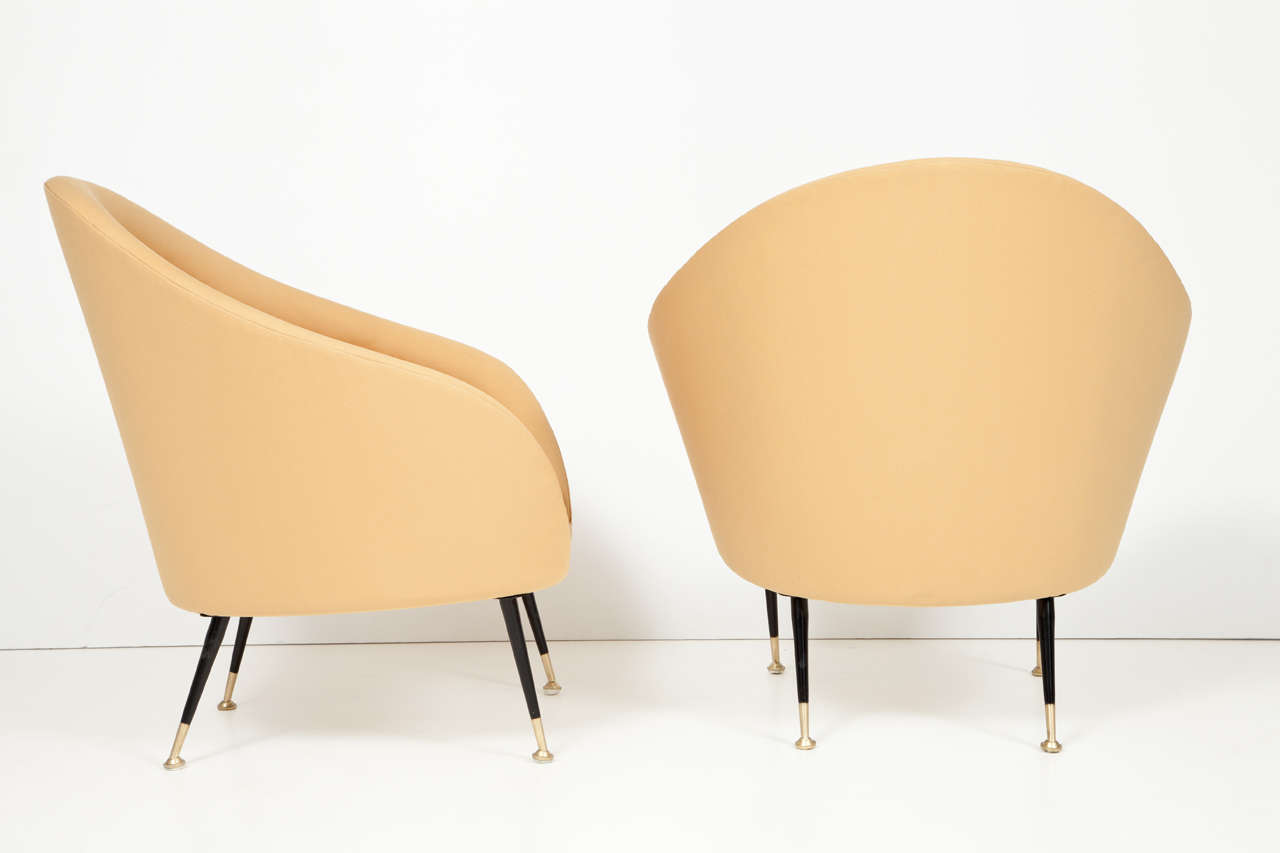 Italian Unusual Mid Century Pair of Chairs