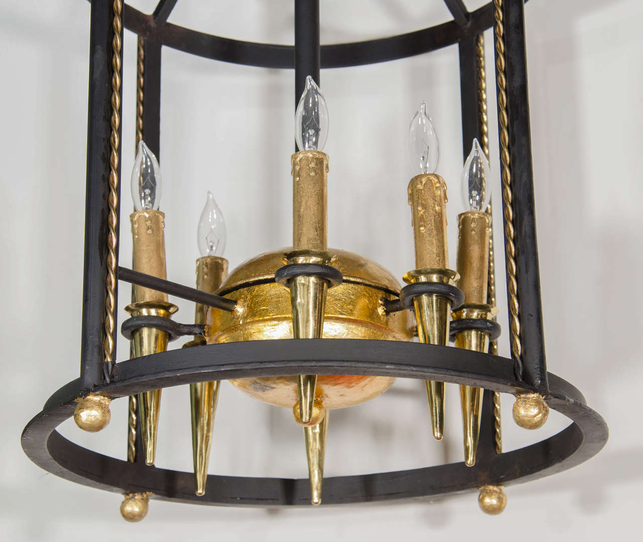 Exceptional Art Deco Large-Scale Lantern Chandelier In Excellent Condition In Fort Lauderdale, FL