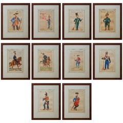 Ten 19th Century French Original Soldier Paintings