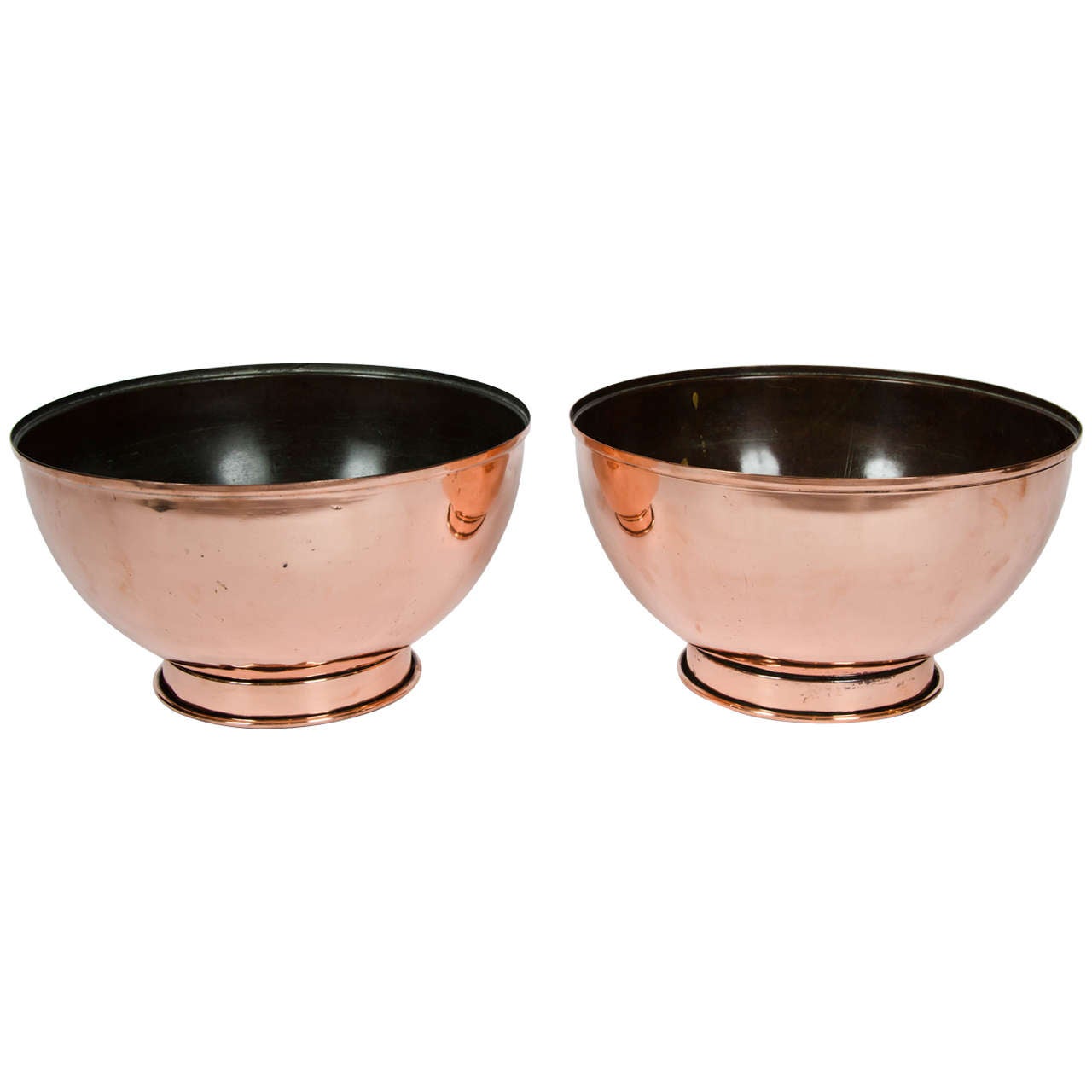 Pair of Early 19th Century Large Copper Bowls