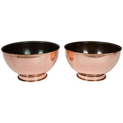 Pair of Early 19th Century Large Copper Bowls