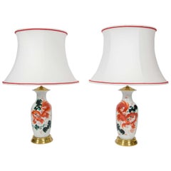 Pair of late 19th century Chinese Porcelain Vases as Table Lamps