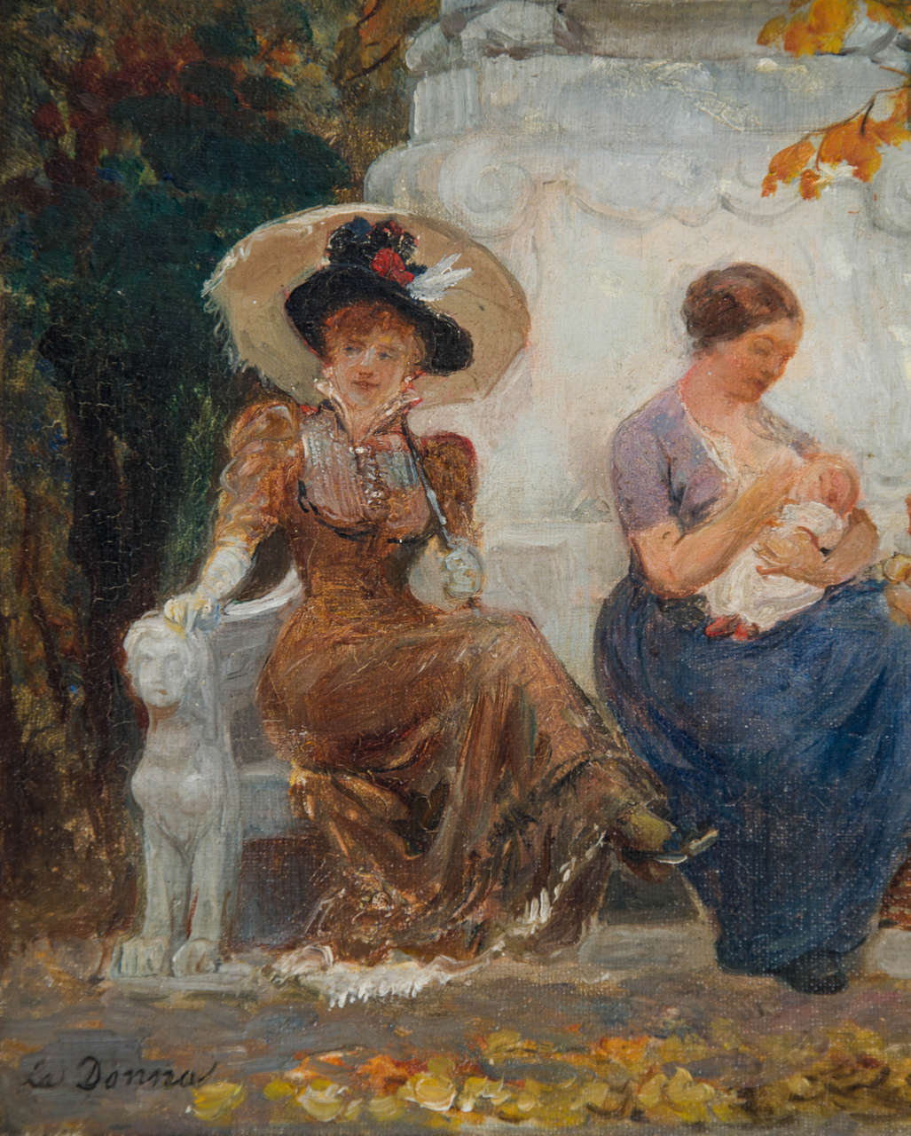 Beaux Arts 19th Century Danish Oil Painting of La Donna by Otto Bache