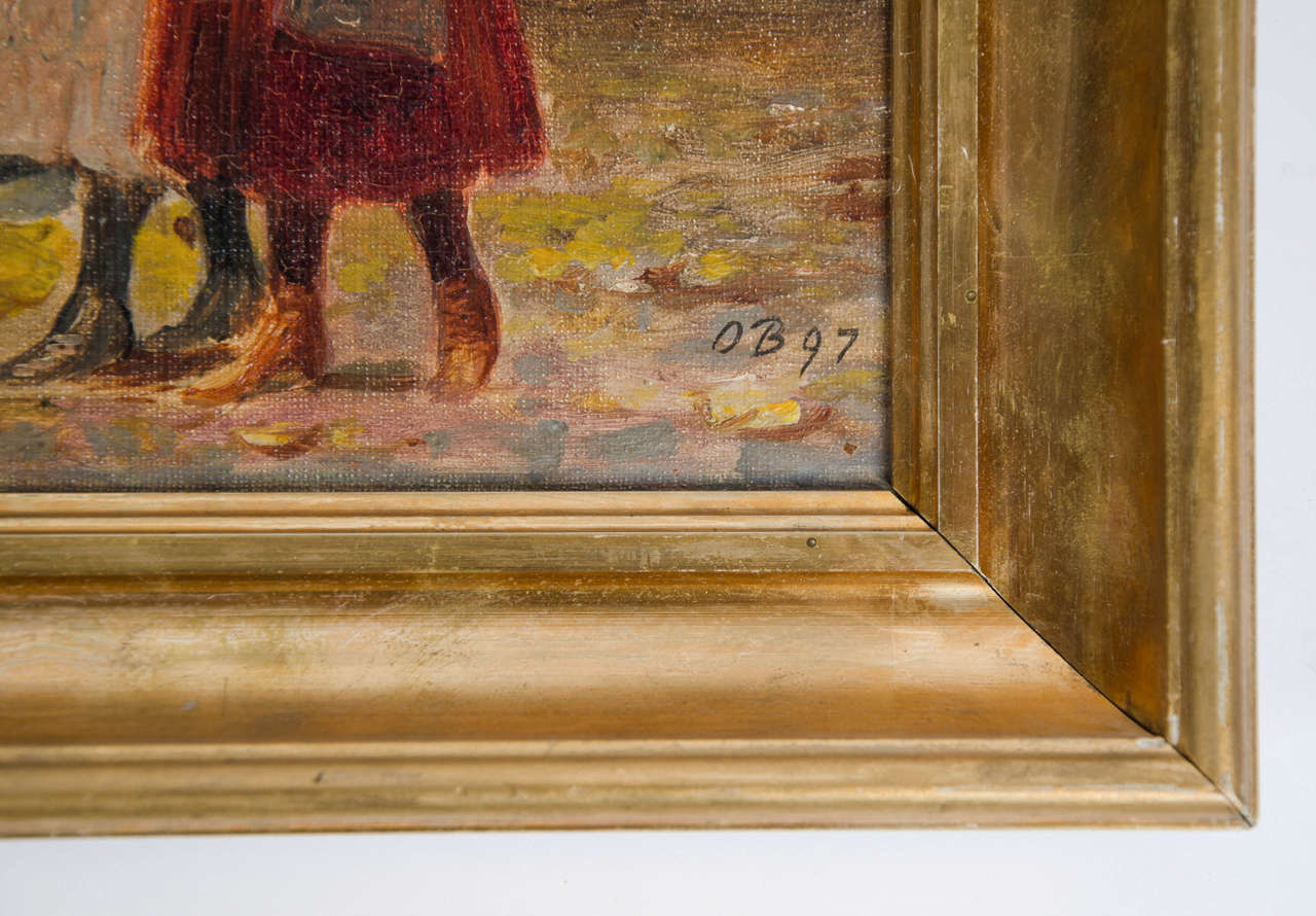 Canvas 19th Century Danish Oil Painting of La Donna by Otto Bache