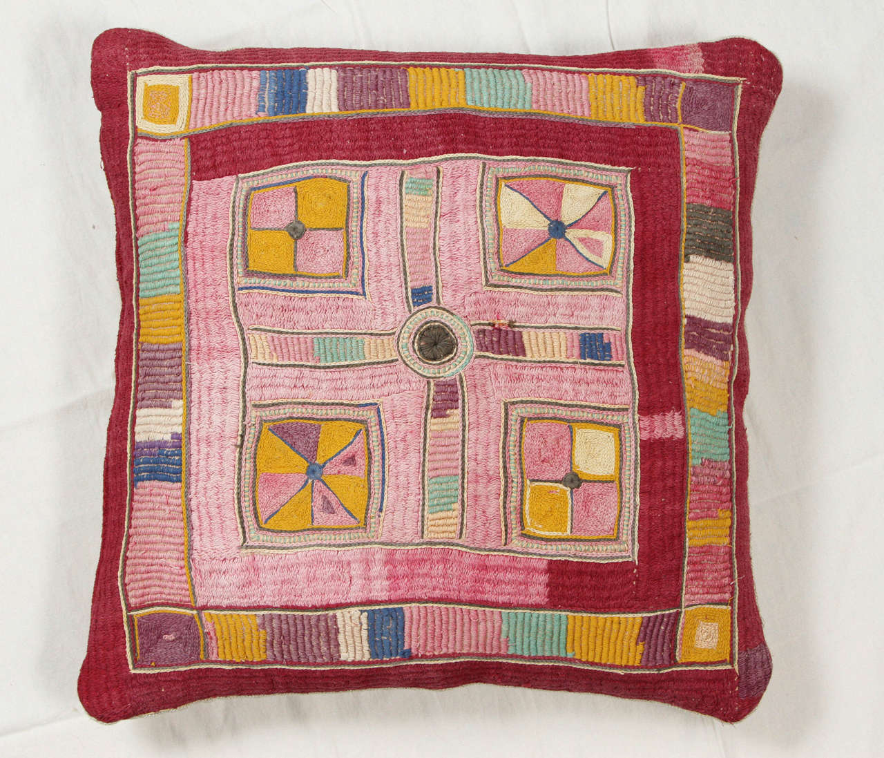 Vintage Indian Embroidered Pillow