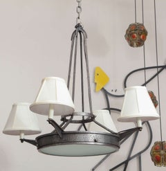 Ceiling Fixture Art Deco wrought iron France 1920's