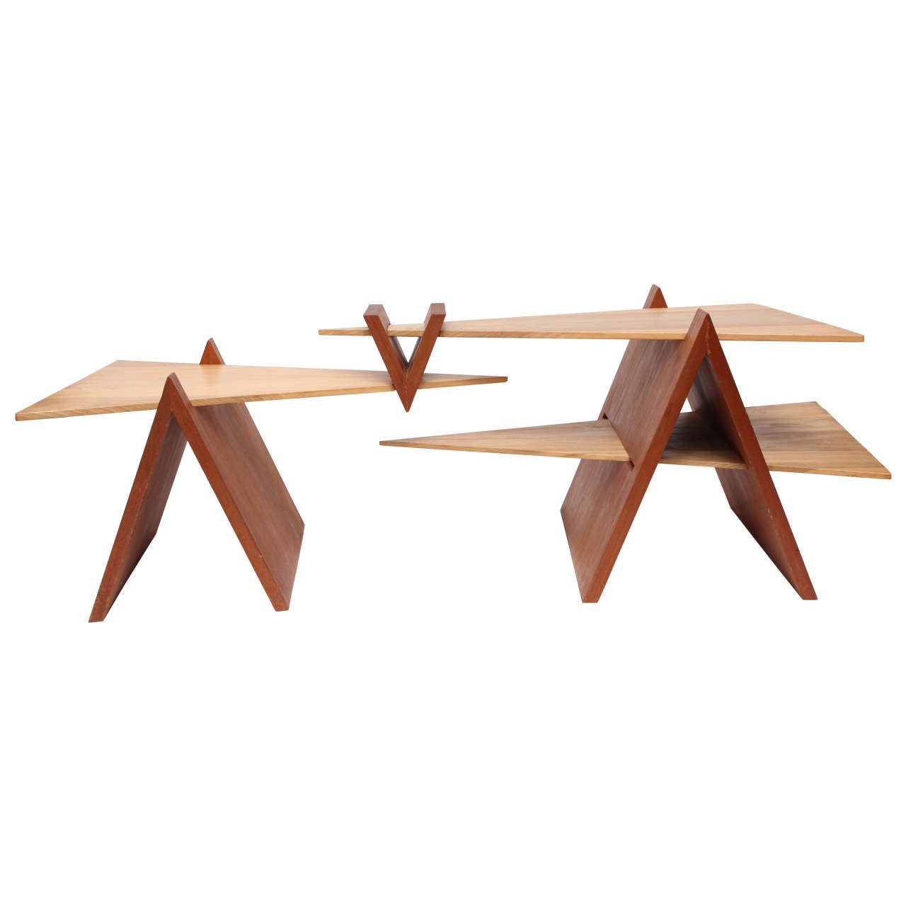 Table Mid Century Modern Constructivist wood Puzzle 1970's For Sale