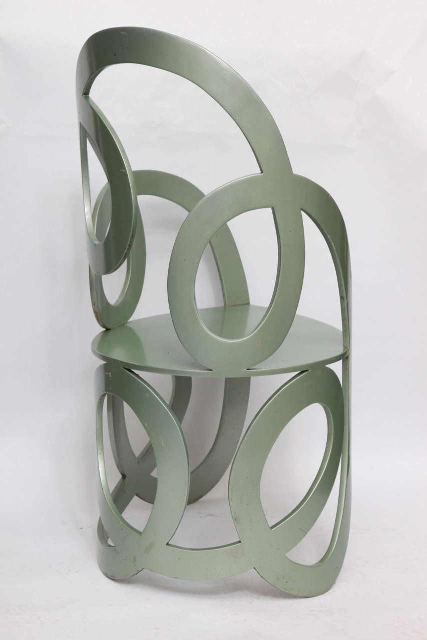 1980s Sculptural Chair Crafted of Painted Metal 2