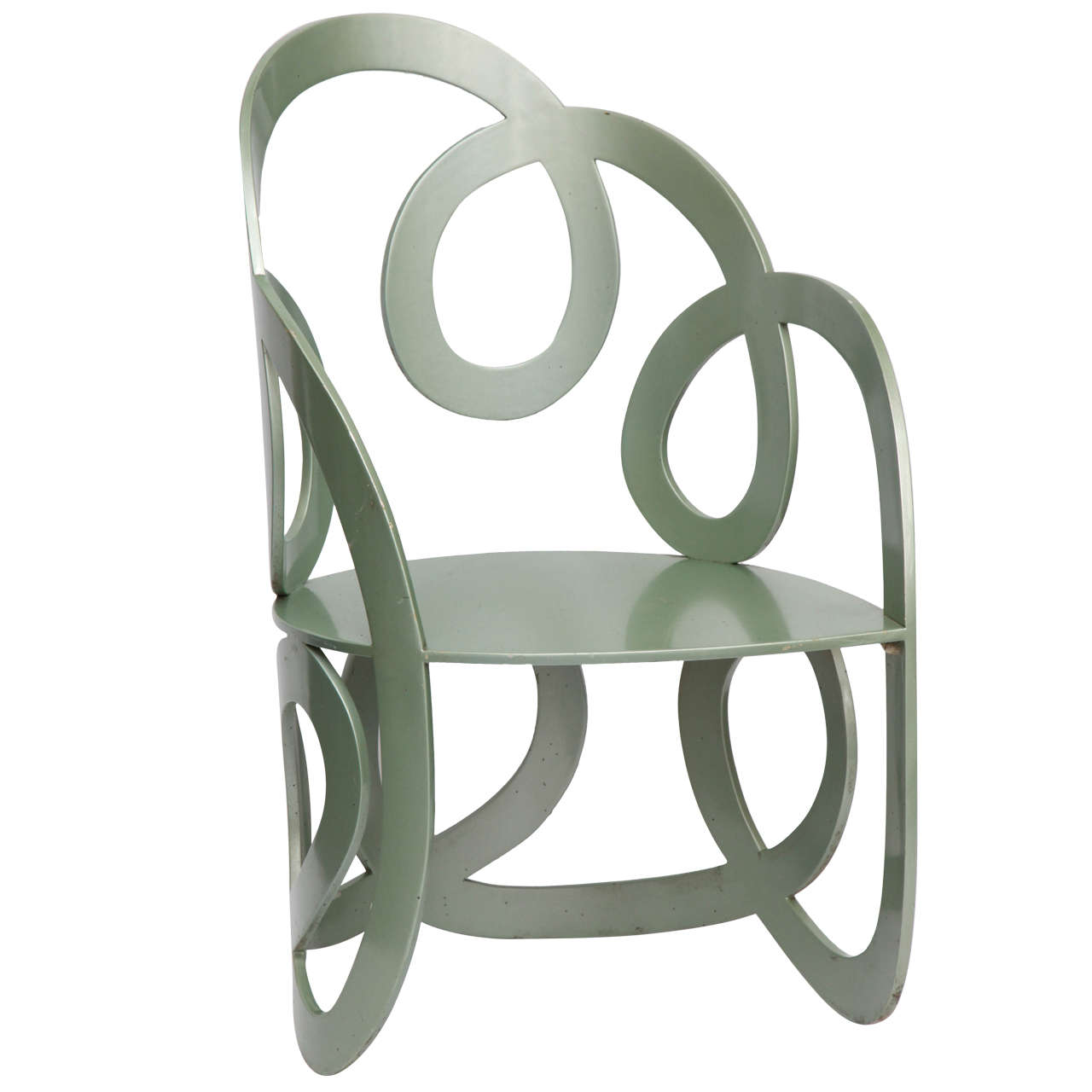 1980s Sculptural Chair Crafted of Painted Metal
