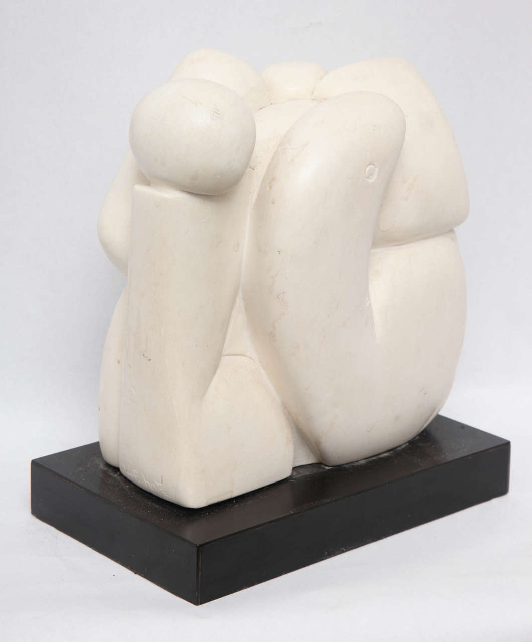 Carved William P Katz Sculpture Mid-Century Modern Abstract carved marble 1970s For Sale