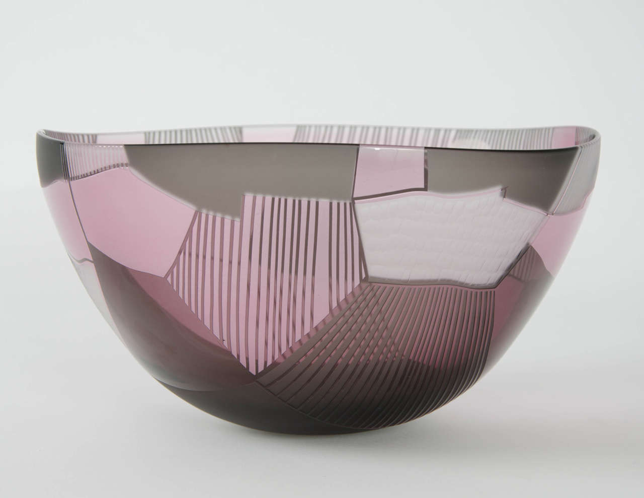 Streamlined Moderne Landscape Study in Pink over Grey