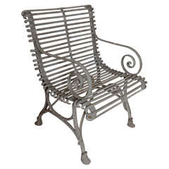 1930's English Painted Iron Garden Chair