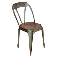 1920's Painted Steel Chair and Stool