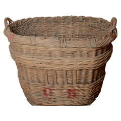 Antique French 1920's Wicker Champagne Basket