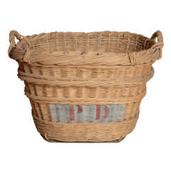 French 1920s Wicker Champagne Basket