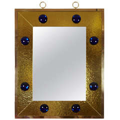 Spectacular Rectangular Mirror with Gold Leaf Effect Frame by Andre Hayat