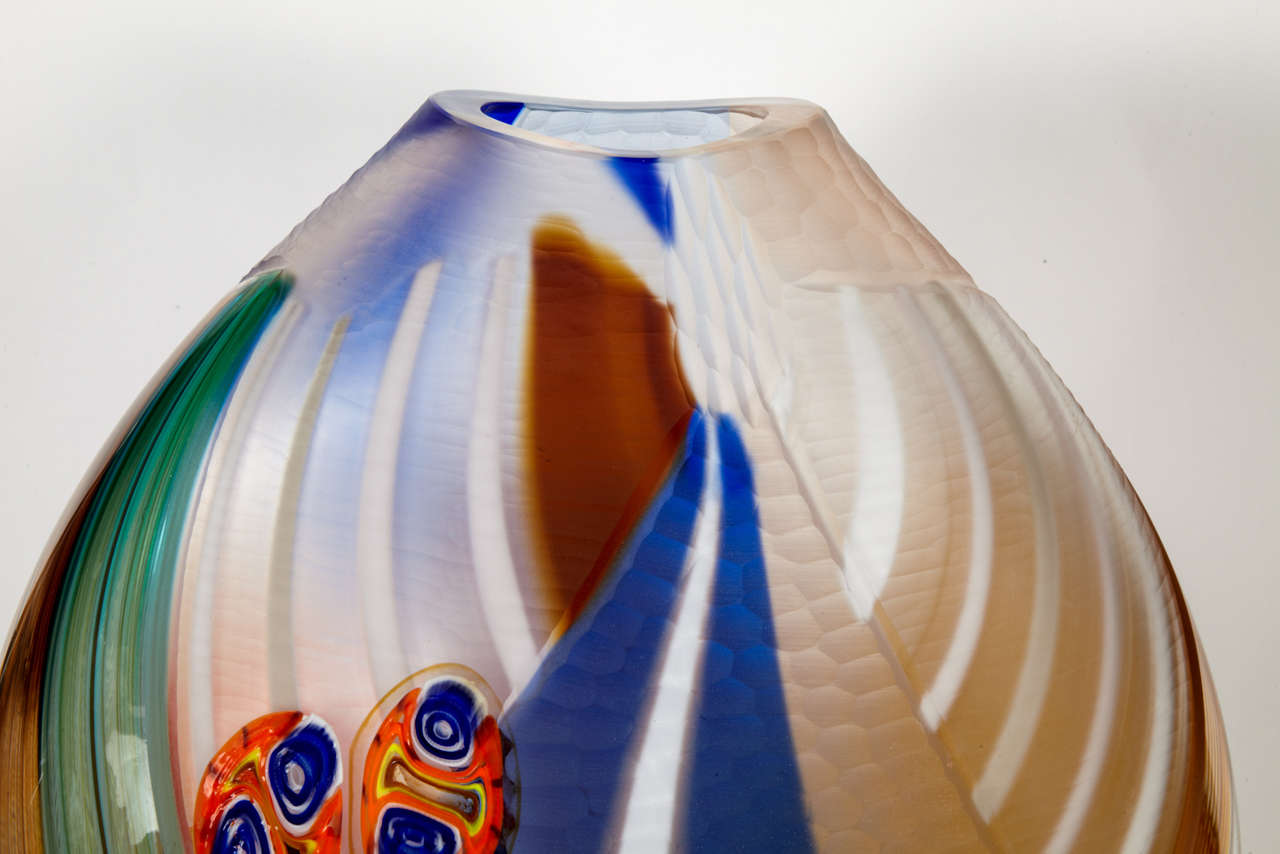20th Century Artistic Murano Glass Vase by Studio Salvadore