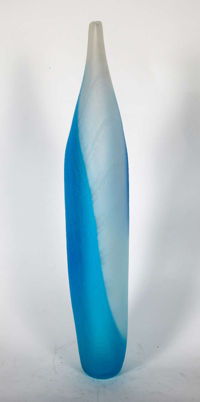 Italian Artistic Murano Glass Vase by Studio Salvadore For Sale