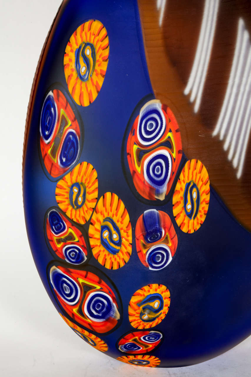 Italian Huge Murano Glass Vase For Sale
