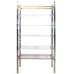Stainless Steel and Brass Etagere