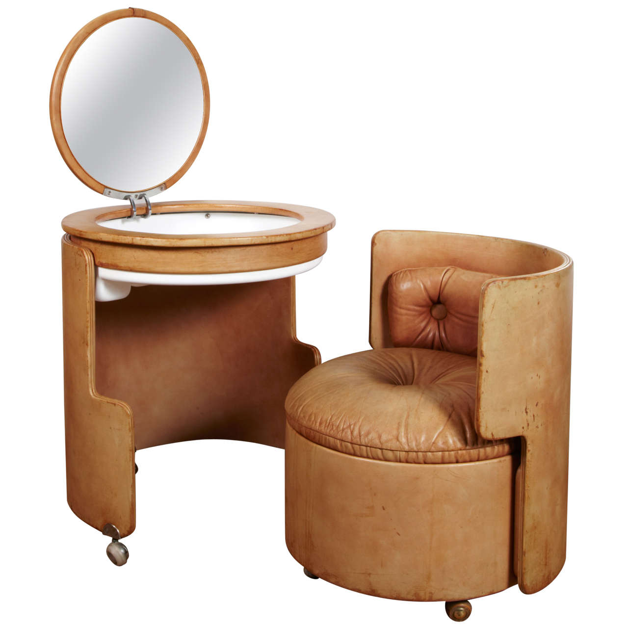 Waschtisch und Stuhl:: Poltrona Frau:: Designer Luigi Massoni 1969