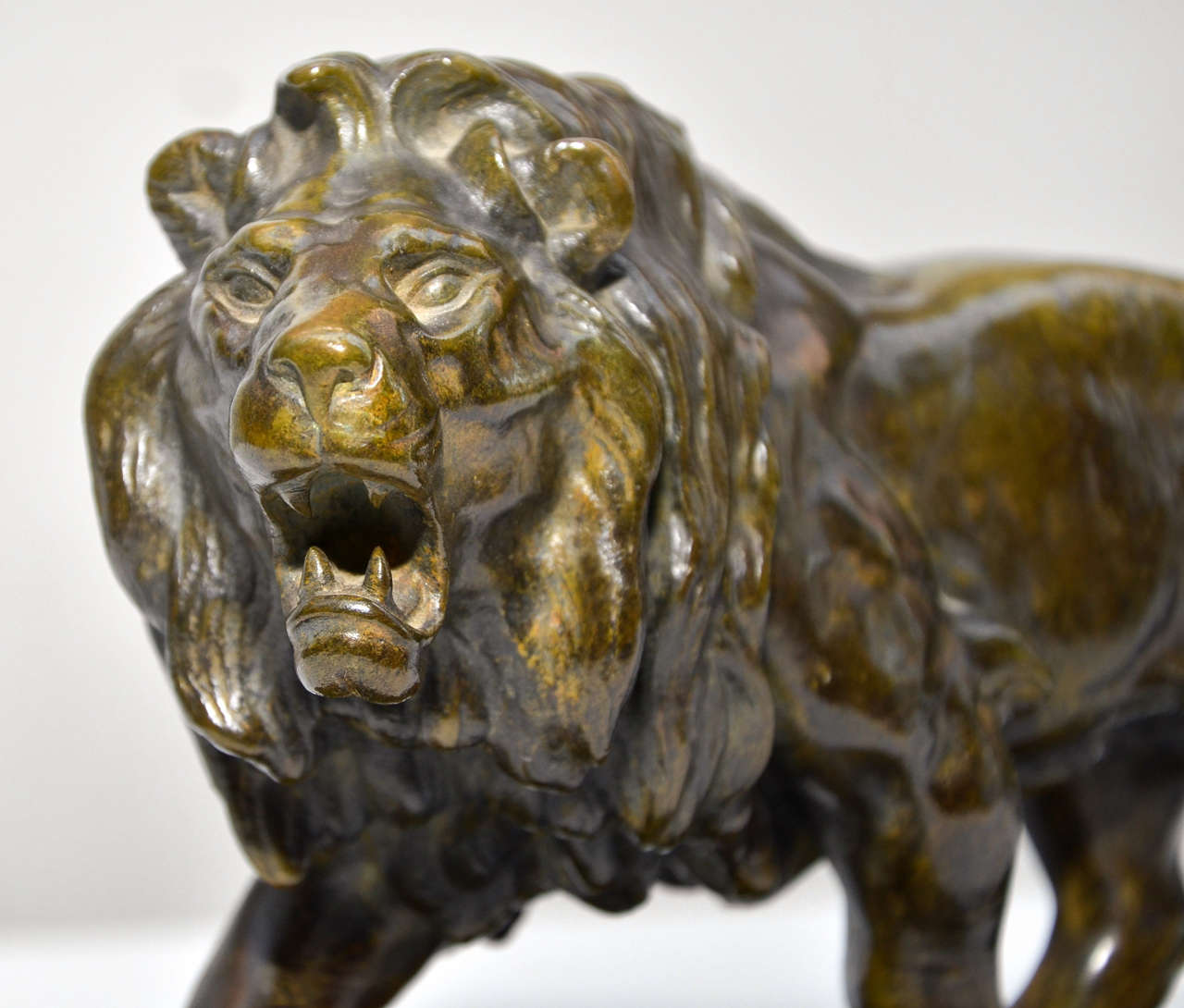 Beaux Arts Bronze Lion Signed Vidal