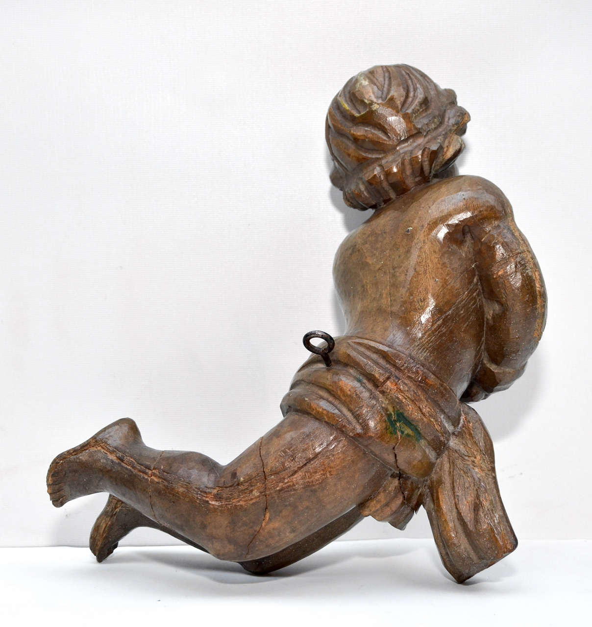 Pair Of Carved Wood Angels For Sale at 1stDibs